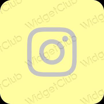审美的 黄色的 Instagram 应用程序图标