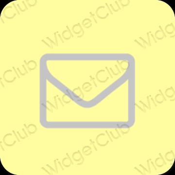 Estético amarillo Mail iconos de aplicaciones