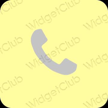 Esteetiline kollane Phone rakenduste ikoonid