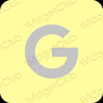Esztétika sárga Google alkalmazás ikonok