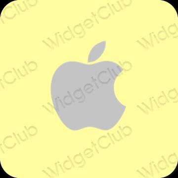 Estetické žltá Apple Store ikony aplikácií