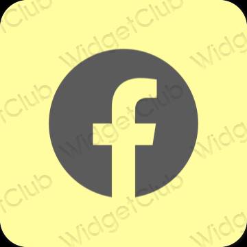 Αισθητικός κίτρινος Facebook εικονίδια εφαρμογών