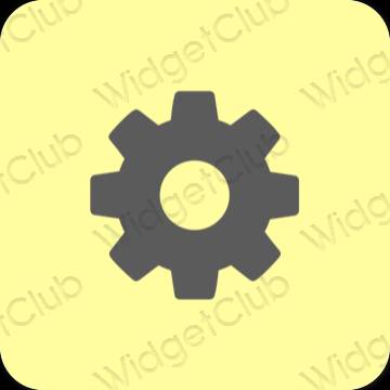 Естетски жута Settings иконе апликација
