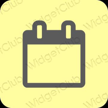 Естетски жута Calendar иконе апликација