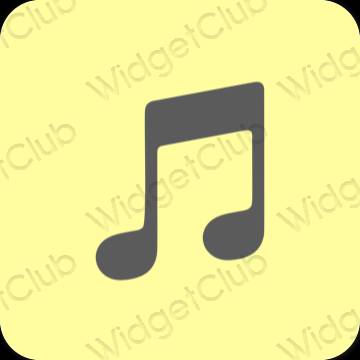 Estético amarelo Music ícones de aplicativos