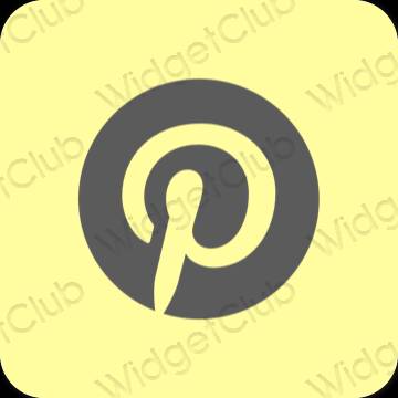 Estetis kuning Pinterest ikon aplikasi