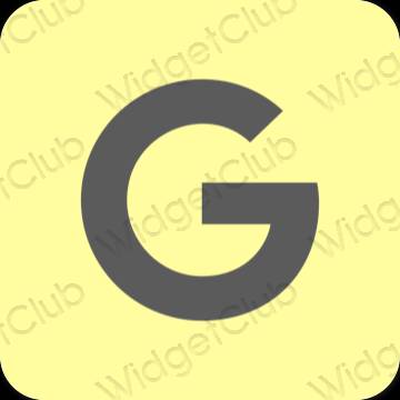 جمالي أصفر Google أيقونات التطبيق