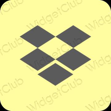 Estetický žlutá Dropbox ikony aplikací