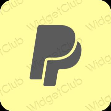 Estetický žlutá Paypal ikony aplikací