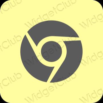 Estético amarelo Chrome ícones de aplicativos