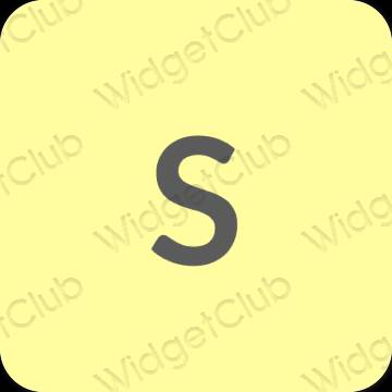 Estetyka żółty SHEIN ikony aplikacji