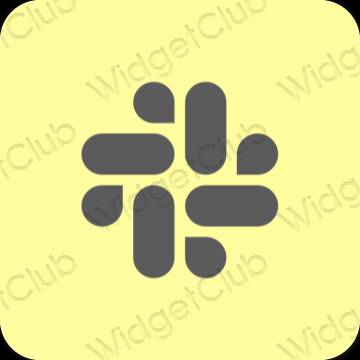Aesthetic yellow Slack app icons