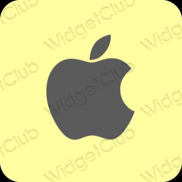 Aesthetic yellow Apple Store app icons