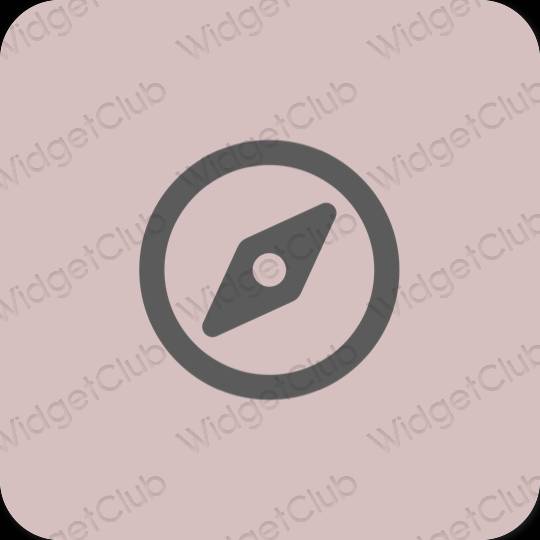 Estético rosa Safari iconos de aplicaciones