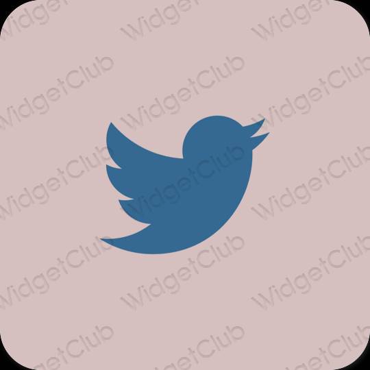 Aesthetic pastel pink Twitter app icons