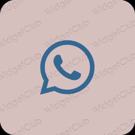 Estetický růžový WhatsApp ikony aplikací