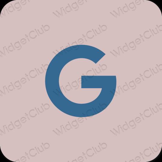 Aesthetic pastel pink Google app icons