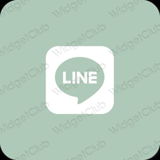 Estetické pastelovo modrá LINE ikony aplikácií