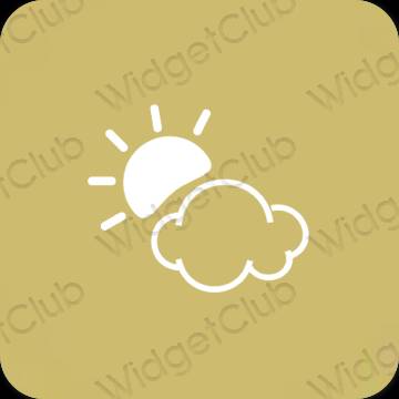 Естетичен жълто Weather икони на приложения