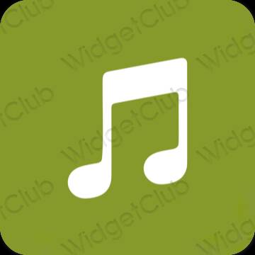 Estético verde Apple Music ícones de aplicativos