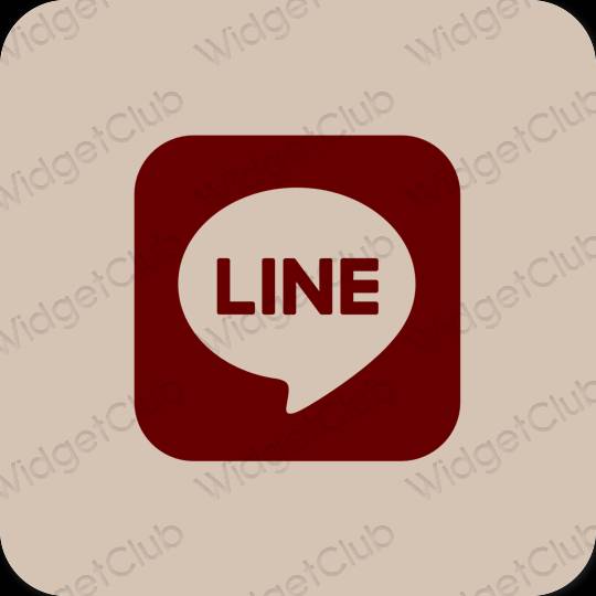 Estético bege LINE ícones de aplicativos