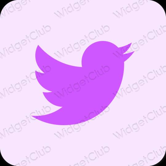 Thẩm mỹ màu tím Twitter biểu tượng ứng dụng