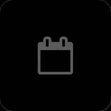Stijlvol zwart Calendar app-pictogrammen
