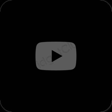 审美的 黑色的 Youtube 应用程序图标