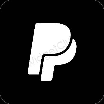 Estetsko Črna Paypal ikone aplikacij