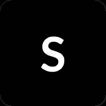 Estetis hitam SHEIN ikon aplikasi