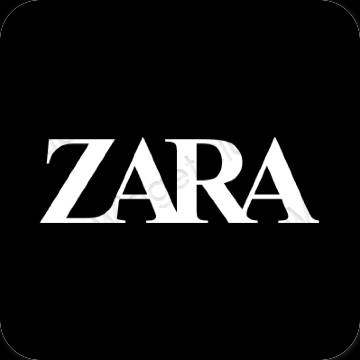 Естетичен черен ZARA икони на приложения