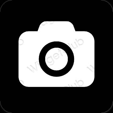 Thẩm mỹ đen Camera biểu tượng ứng dụng