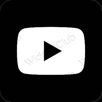 جمالي أسود Youtube أيقونات التطبيق