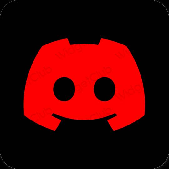 Estetik merah discord ikon aplikasi
