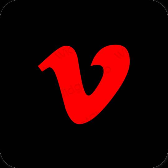 Estetický Černá Vimeo ikony aplikací