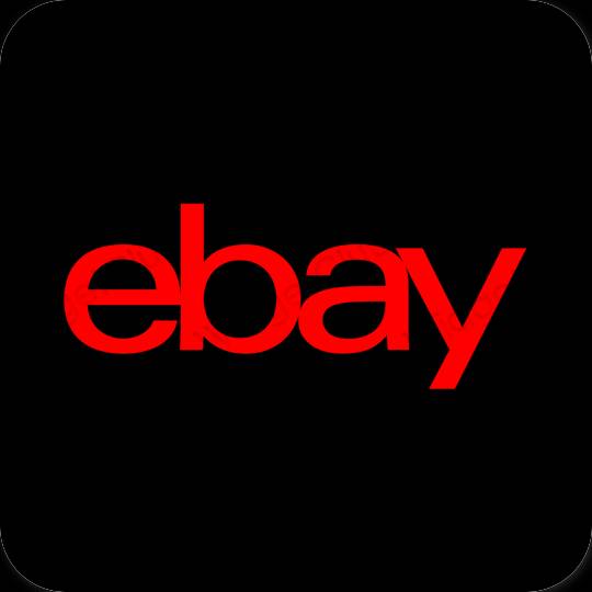 Estético negro eBay iconos de aplicaciones