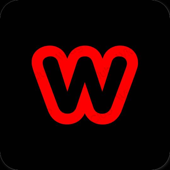 Æstetisk sort Weebly app ikoner