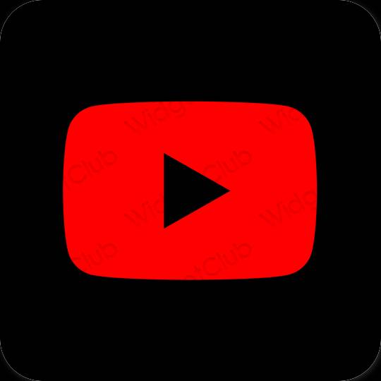 Естетичен червен Youtube икони на приложения