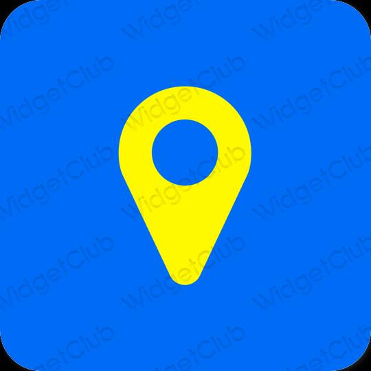 Estético roxo Map ícones de aplicativos