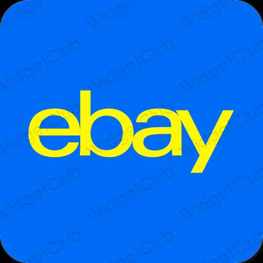 Естетски неон плава eBay иконе апликација