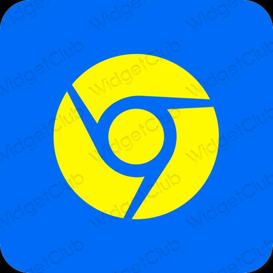 Estetico blu neon Chrome icone dell'app