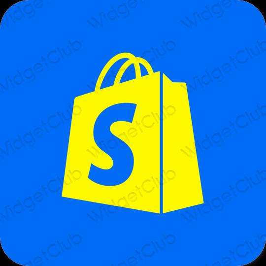 Estetico blu neon Shopify icone dell'app