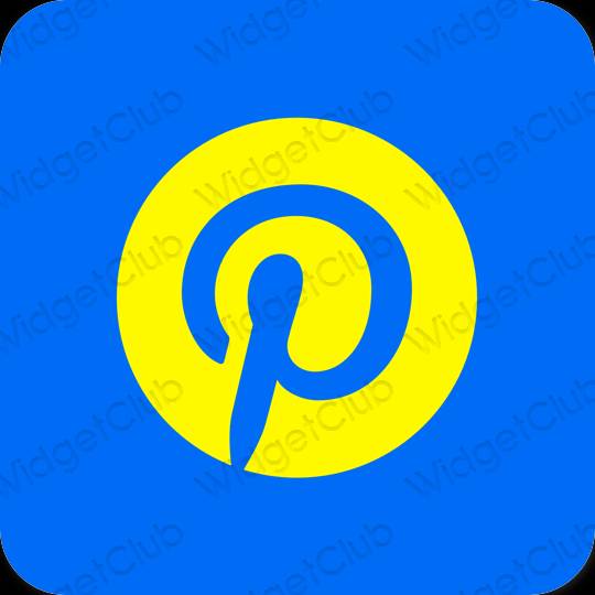 Esztétika kék Pinterest alkalmazás ikonok