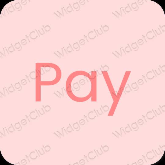 Estetický pastelově růžová PayPay ikony aplikací