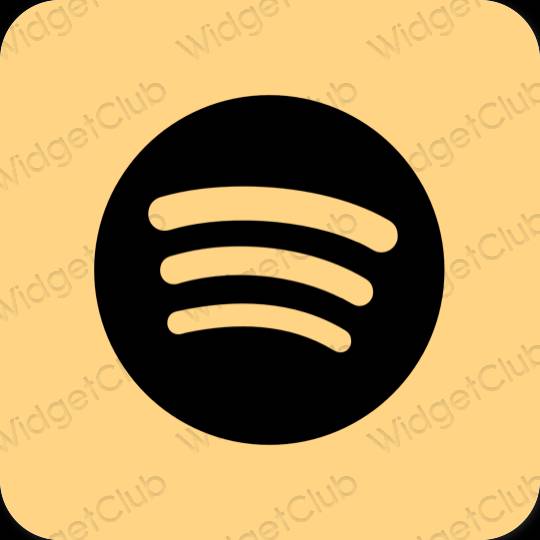 Estetski naranča Spotify ikone aplikacija
