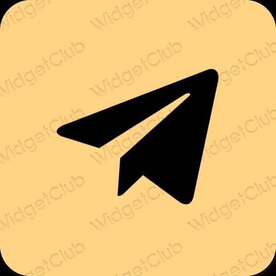 Aesthetic orange Telegram app icons