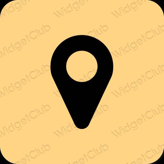 Estetski naranča Map ikone aplikacija