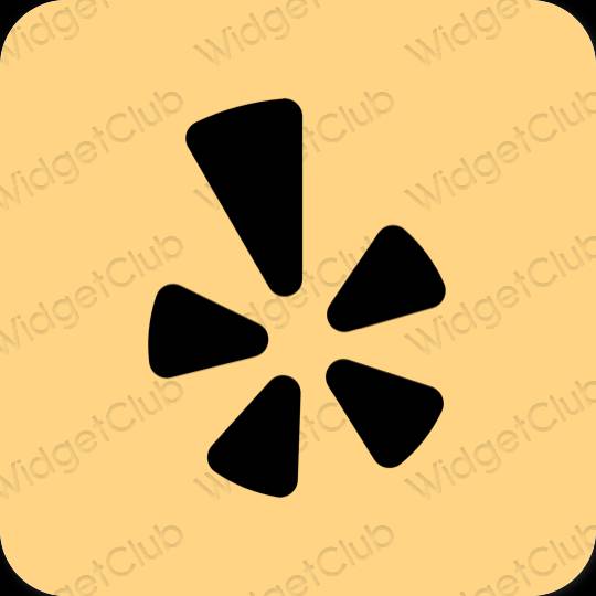 Estetyka Pomarańczowy Yelp ikony aplikacji