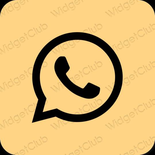 Estetyka brązowy WhatsApp ikony aplikacji