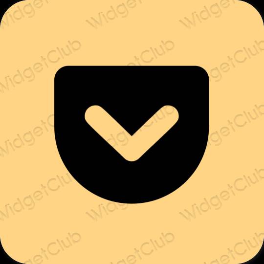 Æstetisk orange Pocket app ikoner